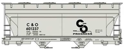 Accurail 2219 HO ACF 2-Bay Covered Hopper Kit Chesapeake & Ohio #601237 Progress Logo