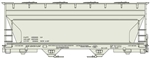 Accurail 2296 HO ACF 2-Bay Covered Hopper Kit Data Only