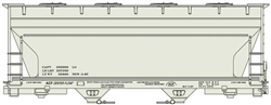Accurail 2296 HO ACF 2-Bay Covered Hopper Kit Data Only