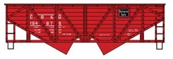 Accurail 2724 HO 55-Ton Wood-Side 2-Bay Hopper Kit Chicago Burlington & Quincy