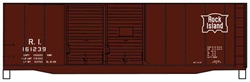 Accurail 3643 HO AAR 40' Double-Door Boxcar Kit Rock Island 161239 Boxcar Red