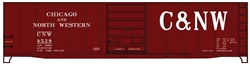Accurail 5502 HO 50' Steel Boxcar w/8' Superior Doors Roofwalk High Ladders Brakewheel K Chicago & North Western #4528 Large C&NW