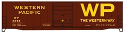 Accurail 5556 HO 50' Steel Boxcar w/8' Doors No Roofwalk & Low Ladders Kit Western Pacific #3985 Billboard WP Western Way Slogan