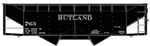 Accurail 7740 HO 50-Ton Offset-Side 2-Bay Hopper Kit Rutland #763