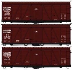 Accurail 8154 HO Fowler 36' Wood Boxcar 3-Pack Kit Canadian National #426539 426780 426917 Boxcar Red