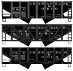 Accurail 8186 HO C&O Hopper 3-Pack Kits