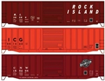Accurail 8188 HO 50' Exterior-Post Modern Boxcar 3-Pack Kit Illinois Central Gulf 501362 Rock Island 36280 Chicago & North Western 155