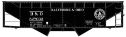 Accurail 81903 HO 50-Ton Offset-Side 2-Bay Hopper Kit Baltimore & Ohio #827032 1947 Post War Black 13 Great States Logo