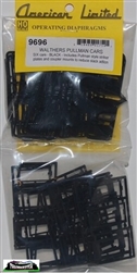 American Limited 9696 HO Working Diaphragm Kits 6 Pair Black Fits Walthers Pullman Passenger Cars