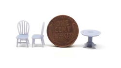 All Scale Miniatures 8701017 HO Classic Dining Set 1 Table, 4 Chairs (unpainted)