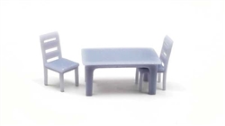 All Scale Miniatures 8701020 HO Common Dining Set 1 Table, 4 Chairs (unpainted)