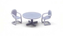 All Scale Miniatures 8701023 HO Patio Set 1 Table, 4 Chairs (unpainted)
