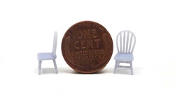 All Scale Miniatures 8711016 HO Rounded Wooden Chairs Unpainted pkg(2)