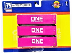 Athearn 17435 N 40' Corrugated High Cube Container ONE #2 (3)