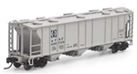 Athearn 28328 N PS-2 2893 3-Bay Covered Hopper Santa Fe SF #300739