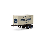 Athearn 28889 HO 20' Chassis w/Reefer Container CMA.CGM