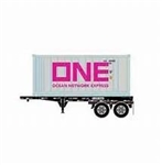 Athearn 28891 HO 20' Chassis w/ Reefer Container ONE