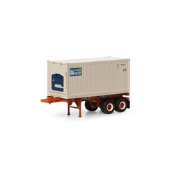 Athearn 28893 HO 20' Chassis w/ Reefer Container Beacon