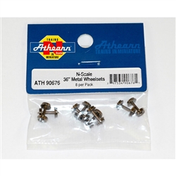 Athearn 90676 N-Scale 36" Metal Wheelsets 8 Per Pack