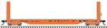Atlas 20007108 HO 51'6" Bulkhead Flatcar North American Car Leasing NAFX #53202 