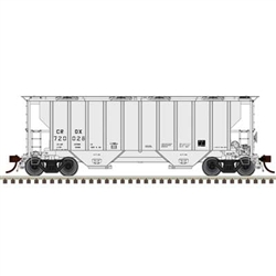 Atlas 20007690 HO Portec 3000 2-Bay Covered Hopper Chicago Freight Car Leasing CRDX #720004 Reporting Marks Only