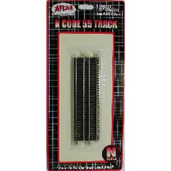 Atlas 2003 N Code 55 Track w/Nickel-Silver Rail & Brown Ties Straight 4-1/2" Pkg 6