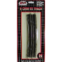 Atlas 2030 N Code 55 Track w/Nickel-Silver Rail & Brown Ties 30.6" Radius Curve Pkg 6