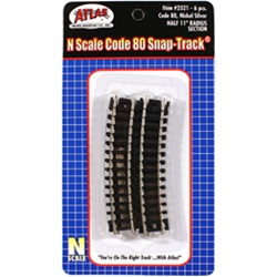 Atlas 2521 N Curved Snap-Track Half 11" Radius Ties Pkg 6