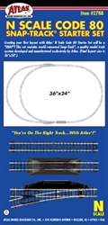 Atlas 2788 N Code 80 Snap Track Starter Set 36 x 24" Oval w/Siding & Terminal Joiners