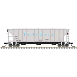 Atlas 50006795 N PS-2 4427 3-Bay Covered Hopper Pillsbury TLDX #5704