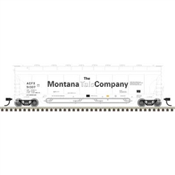 Atlas 50007345 N ACF 4-Bay Center Flow Pressureaide Covered Hopper Montana Talc Company ACFX #51374