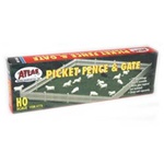 Atlas 776 HO Picket Fence & Gate 6' White