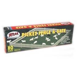 Atlas 776 HO Picket Fence & Gate 6' White