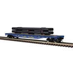 Atlas 3001880 O 52'6" Flatcar w/Pipe Load 3-Rail Alaska Railroad