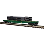 Atlas 3001884 O 52'6" Flatcar w/Pipe Load 3-Rail Trainman Elgin Joliet & Eastern 