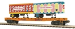 Atlas 3002598 O Flatcar with 2 20' Trailers 3-Rail Premier James E. Strates Shows #26