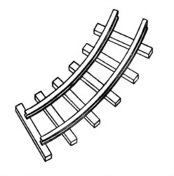 Alexander 2805 HO 24" Gauge Mine Track Curved pkg 4          
