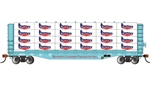 Bachmann 12925 HO 52' Open Centerbeam Flatcar with Lumber Load Bennett Lumber Products #316