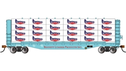 Bachmann 12925 HO 52' Open Centerbeam Flatcar with Lumber Load Bennett Lumber Products #316