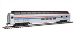 Bachmann 13004 HO Budd 85' Full-Length Dome with Lights Silver Series Amtrak #10031 "Ocean View" Phase III silver blue white red