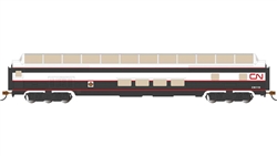 Bachmann 13012 HO Budd 85' Full-Length Dome with Lights Silver Series Canadian National #119 Noodle Logo