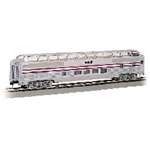 Bachmann 13032 HO Budd 85' Full-Length Dome w/Lights Silver Series Amtrak Phase III