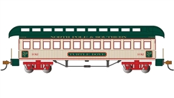 Bachmann 15109 HO Old-Time Wood Coach with Round-End Clerestory Roof North Pole & Southern Partridge Christmas