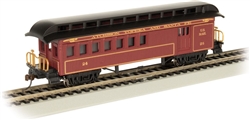 Bachmann 15204 HO Old-Time Wood Combine with Round-End Clerestory Roof Atchison Topeka & Sante Fe #24