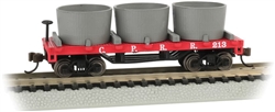 Bachmann 15552 N Old-Time Wood Tank Car w/ 3 Tanks Central Pacific 213