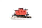 Bachmann 15758 N Old-Time Wood Bobber Caboose Painted Red Unlettered