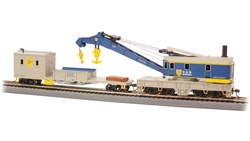 Bachmann 16103 HO 250-Ton Crane Derrick with Boom Tender Silver Series Delaware & Hudson