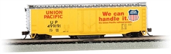 Bachmann 16366 N Track Cleaning 50' Plug-Door Boxcar Union Pacific #499191 Armour Yellow We Can Handle It Slogon