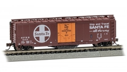 Bachmann 16374 N Track Cleaning 50' Plug-Door Boxcar Santa Fe #6157 Ship & Travel Slogan