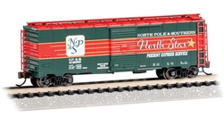 Bachmann 17071 N AAR 40' Steel Boxcar North Pole & Southern Christmas Present Express Service